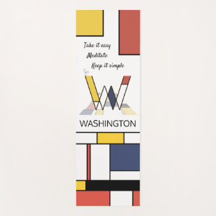 Incredible Neoplasticism Art Monogram. Letter W Yoga Mat
