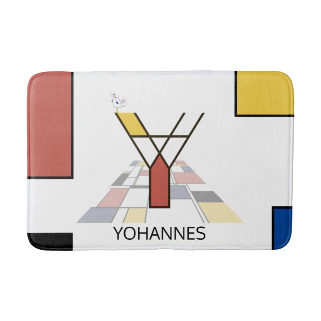 Incredible Neoplasticism Art Monogram. Letter Y Bath Mat (Front)