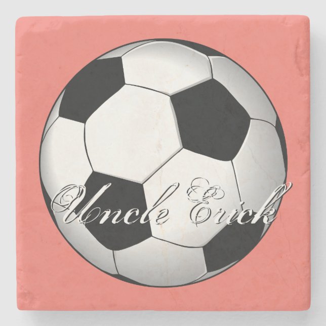 Incredible Soccer Sport Budget Monogram Stone Coaster (Front)