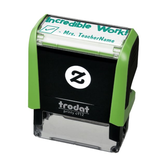 "Incredible Work!" + Custom Instructor Name Self-i Self-inking Stamp (Product)