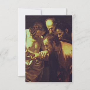 Incredulity of Saint Thomas Caravaggio Holy Card