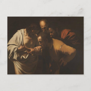 Incredulity of St. Thomas by Caravaggio Postcard