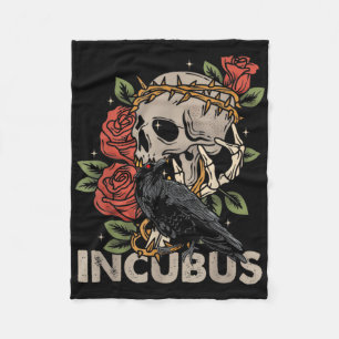 Incubus Crow Left Skull Flower Halloween Costume  Fleece Blanket