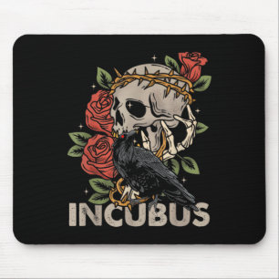 Incubus Crow Left Skull Flower Halloween Costume Mouse Pad