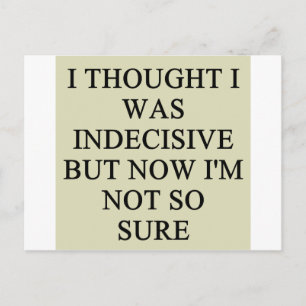 indecision doubt design postcard