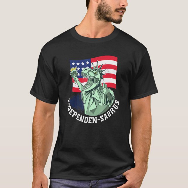 Independen-Saurus 4th July Dinosaur Independence D T-Shirt (Front)