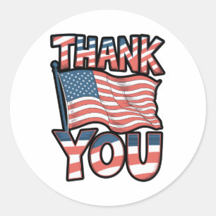 Independence 4th Of July Thank You For Patriotic H Classic Round Sticker