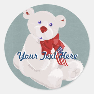 Independence Bear Classic Round Sticker