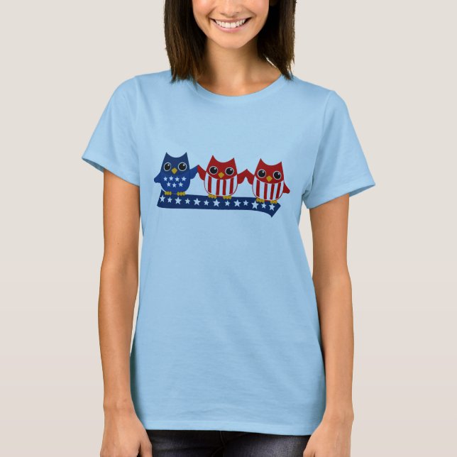 Independence Celebration Owls T-Shirt (Front)