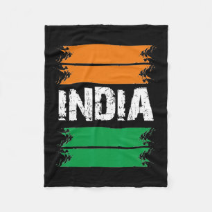 Independence Day 15 August 1947 Indian Flag Patrio Fleece Blanket