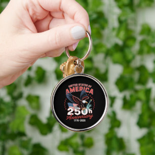 Independence Day 250th Anniversary USA Patriotic Key Ring