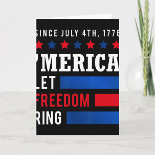 Independence Day 4th July Usa Flag America Let Fre Card