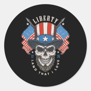 Independence Day 4th July Usa Flag America Liberty Classic Round Sticker