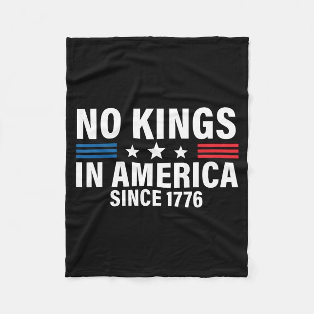 Independence Day 4th Of July 1776 No Kings  Fleece Blanket (Front)