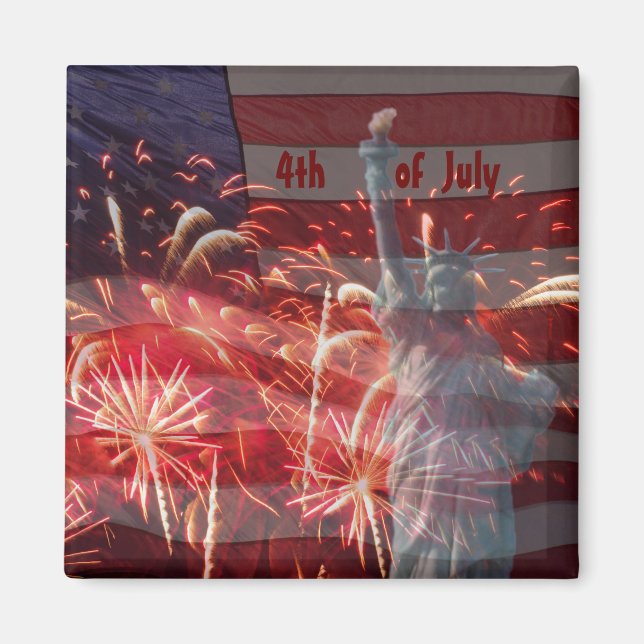 Independence Day 4th of July Fireworks Magnet (Front)