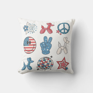 Independence Day 4th Of July Groovy Cushion