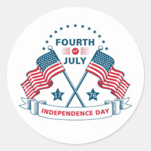 Independence Day 4th of July Heart Sticker