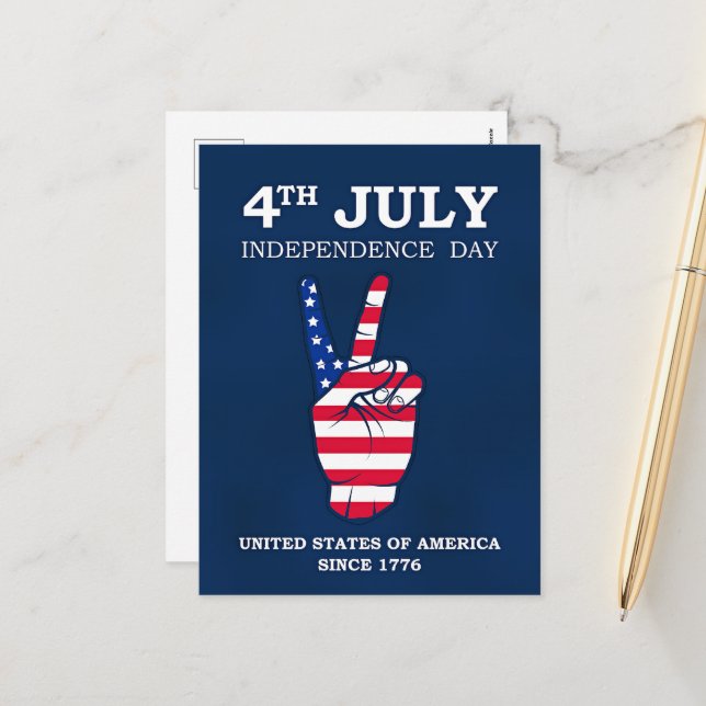 Independence Day, 4th of July, Holiday Postcard (Front/Back In Situ)