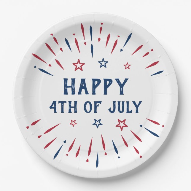 Independence Day 4th Of July Patriotic American Paper Plate (Front)