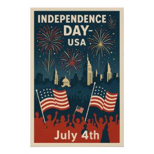 Independence Day (4th of July), USA travel Poster