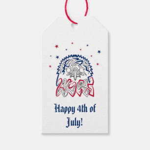 Independence Day American Eagle Stars Gift Tags