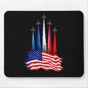 Independence Day American Flag Jet Planes 4th Of J Mouse Pad