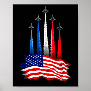 Independence Day American Flag Jet Planes 4th Of J Poster