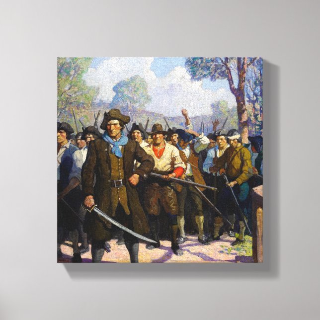 Independence Day, At Concord Bridge by N.C. Wyeth Canvas Print (Front)