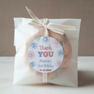 Independence Day Birthday Party Thank You Favour Classic Round Sticker