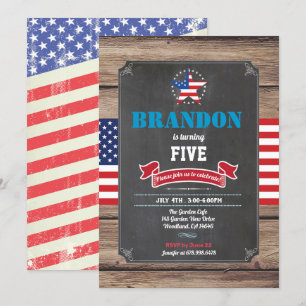 Independence Day boy birthday party (any age) kid Invitation