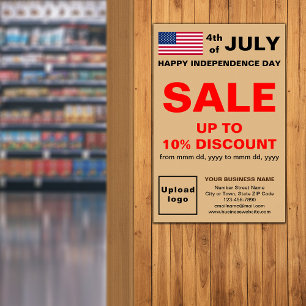 Independence Day Business Sale Light Brown Poster