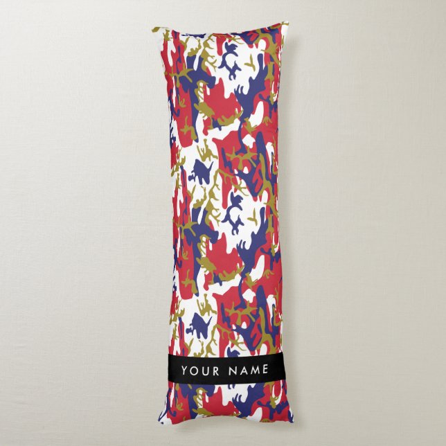 Independence day Camouflage Your name Personalise Body Cushion (Back (Vertical))