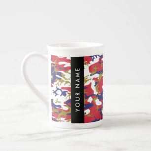 Independence day Camouflage Your name Personalise Bone China Mug