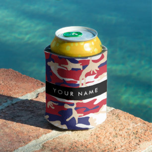 Independence day Camouflage Your name Personalise Can Cooler