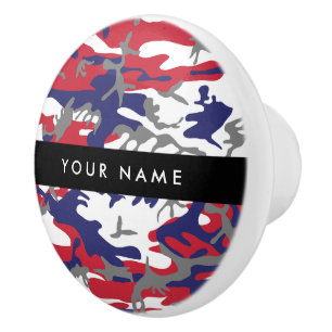 Independence day Camouflage Your name Personalise Ceramic Knob