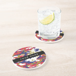Independence day Camouflage Your name Personalise Coaster