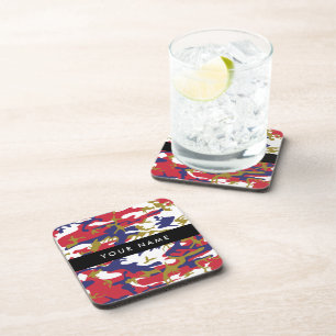 Independence day Camouflage Your name Personalise Coaster
