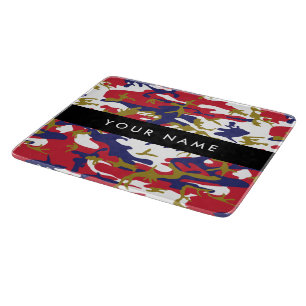 Independence day Camouflage Your name Personalise Cutting Board