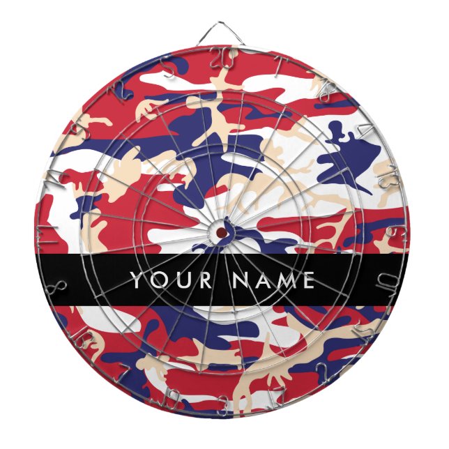 Independence day Camouflage Your name Personalise Dartboard (Front)