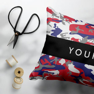 Independence day Camouflage Your name Personalise Decorative Cushion