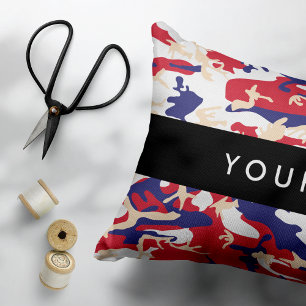 Independence day Camouflage Your name Personalise Decorative Cushion