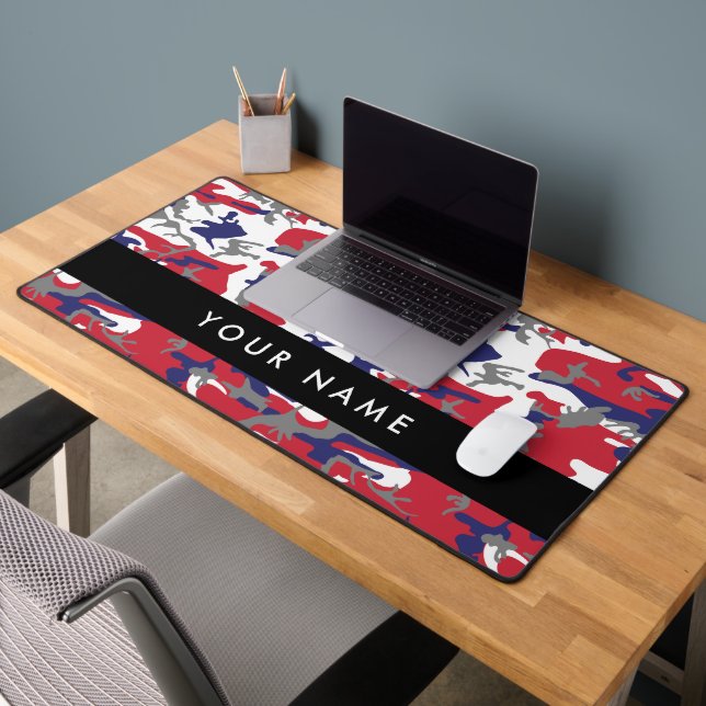 Independence day Camouflage Your name Personalise Desk Mat (Office 2)