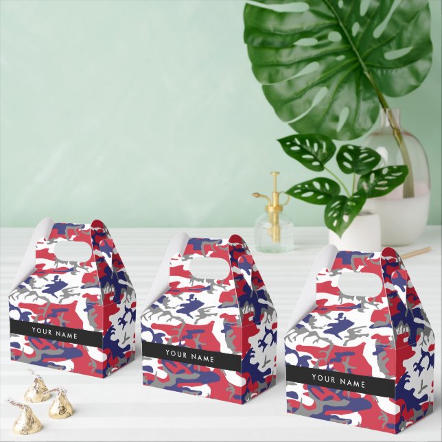 Independence day Camouflage Your name Personalise Favour Box (Multiple)