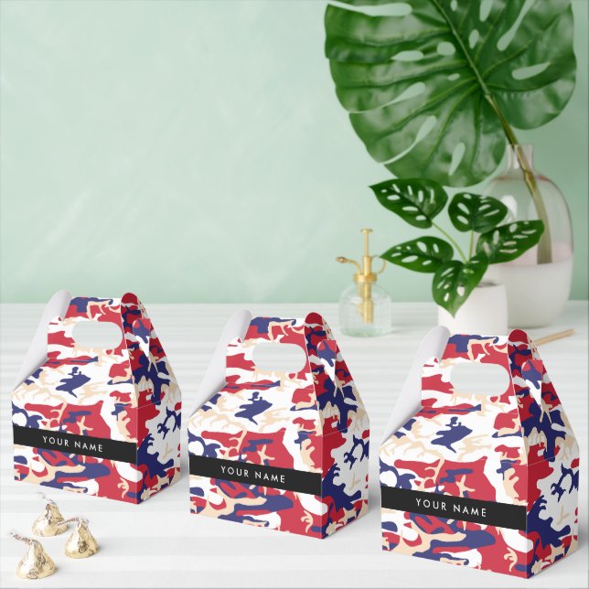Independence day Camouflage Your name Personalise Favour Box (Multiple)