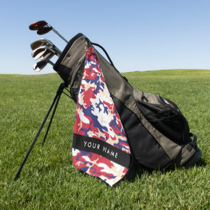 Independence day Camouflage Your name Personalise Golf Towel