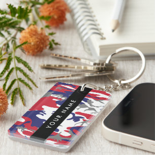 Independence day Camouflage Your name Personalise Key Ring