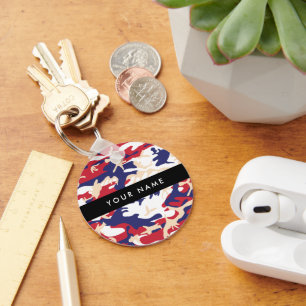 Independence day Camouflage Your name Personalise Key Ring
