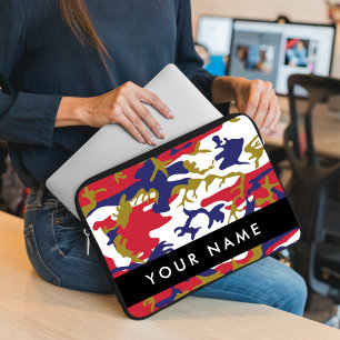 Independence day Camouflage Your name Personalise Laptop Sleeve