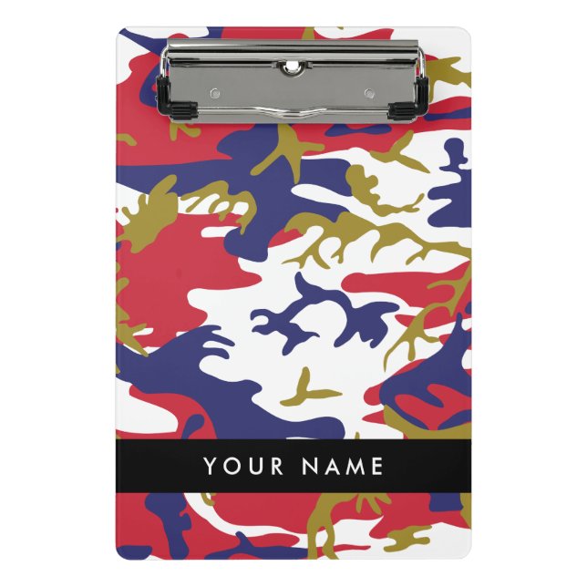 Independence day Camouflage Your name Personalise Mini Clipboard (Front)