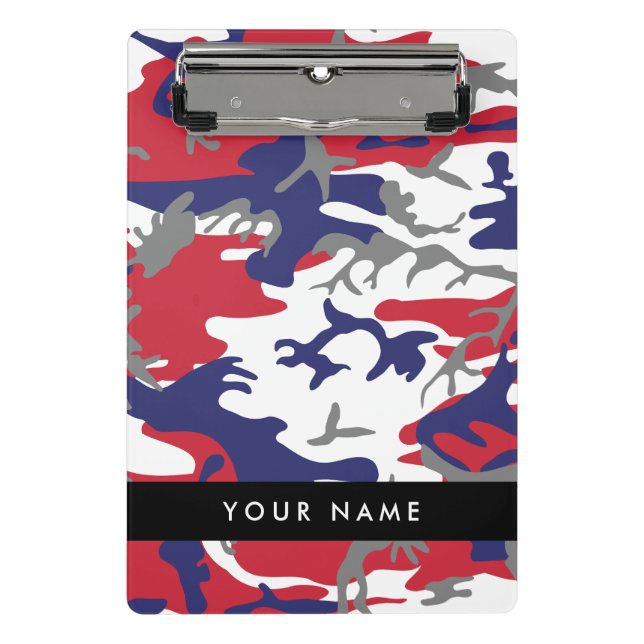 Independence day Camouflage Your name Personalise Mini Clipboard (Front)